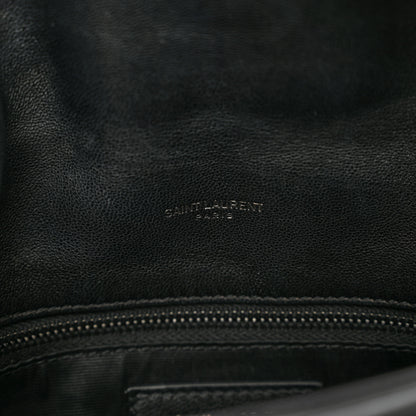 Saint Laurent Lambskin Quilted Toy Loulou Puffer Monogram Monochrome Chain Satchel Black 8 of 10