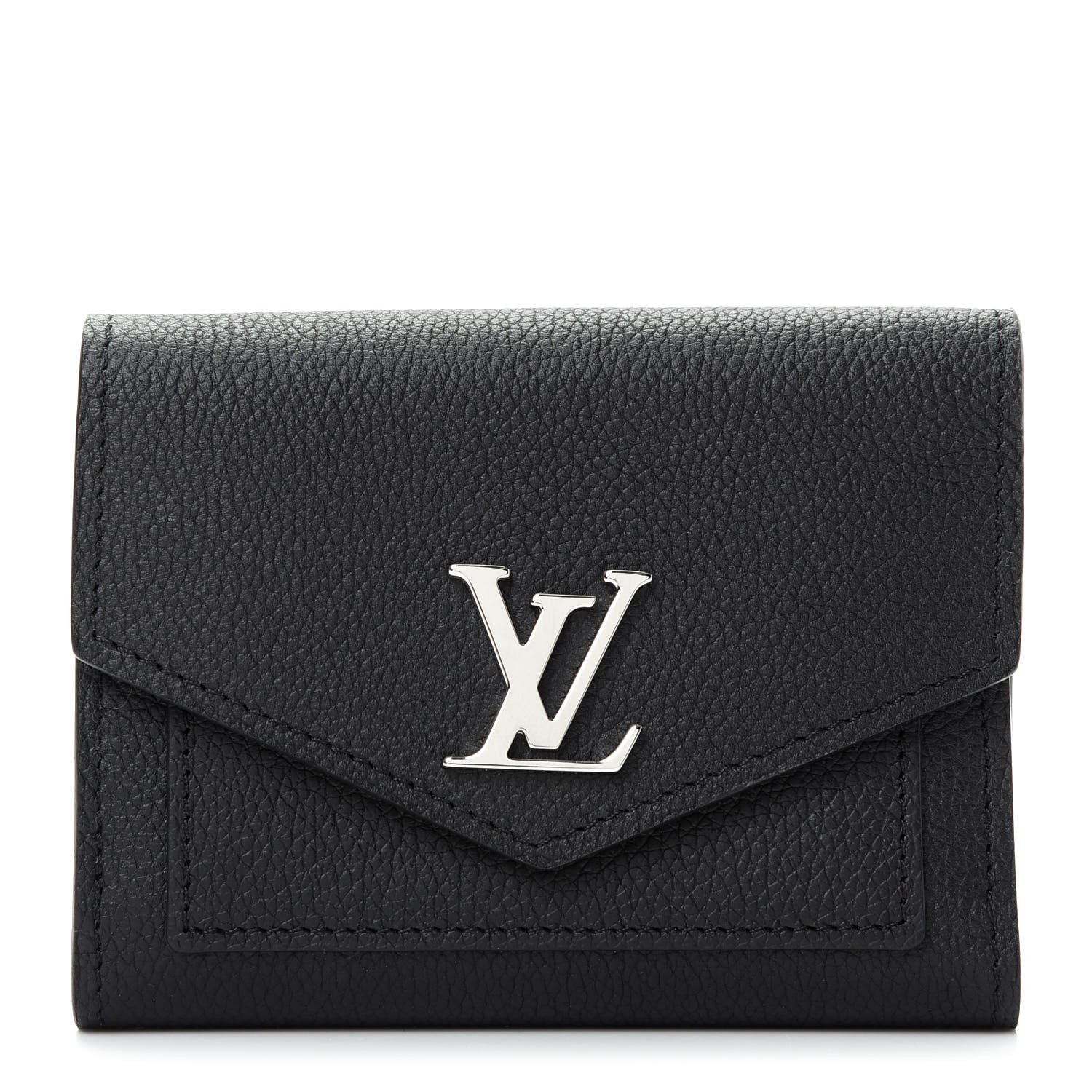 Louis Vuitton Soft Calfskin My Lockme Compact Wallet Black 1 of 8