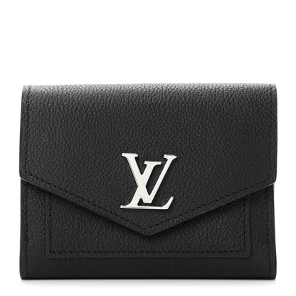 Louis Vuitton Soft Calfskin My Lockme Compact Wallet Black 1 of 8