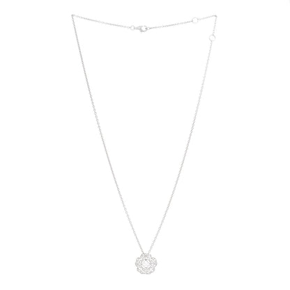 Chanel 18K White Gold Diamond Bouton de Camelia Pendant Necklace 2 of 4