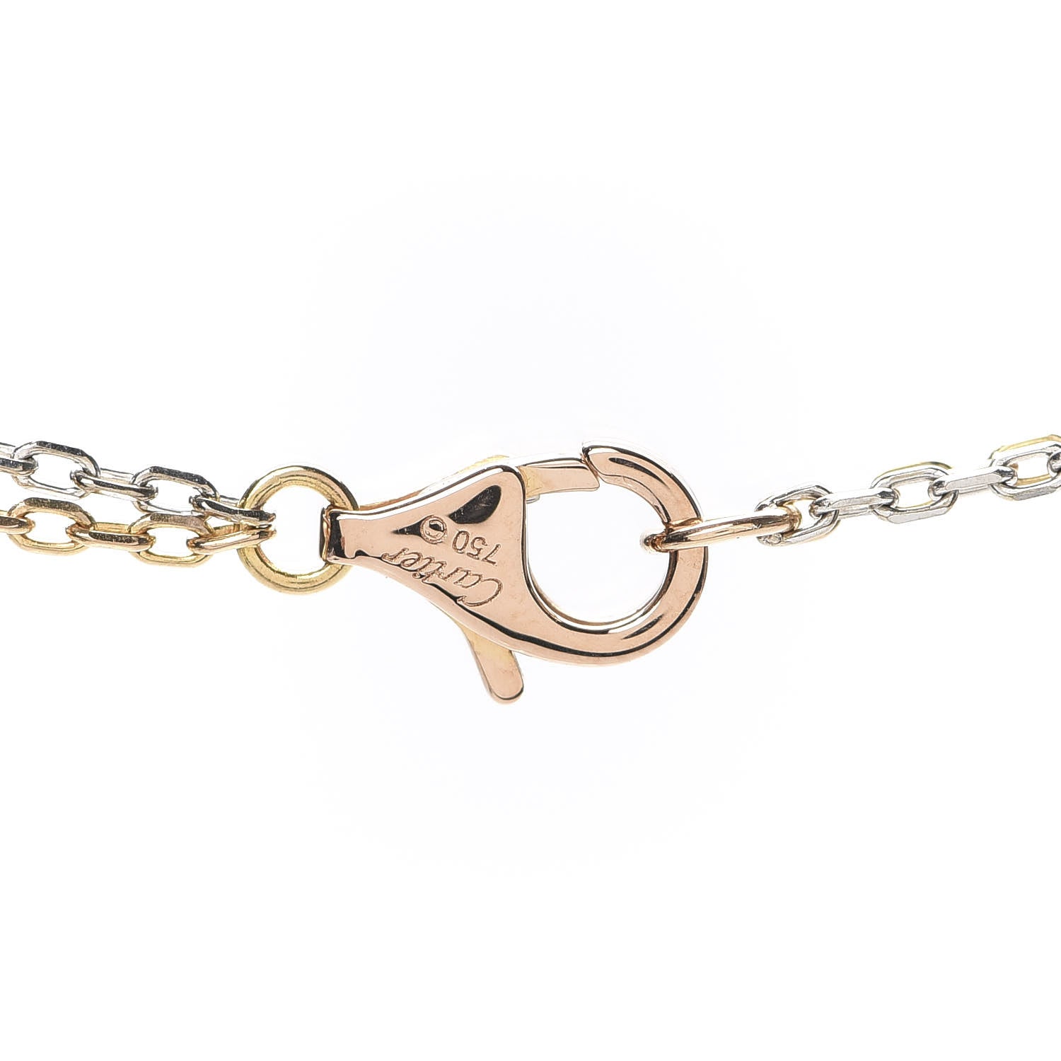 Cartier 18K White Pink Gold Diamond Three Ring LOVE Pendant Necklace 5 of 6