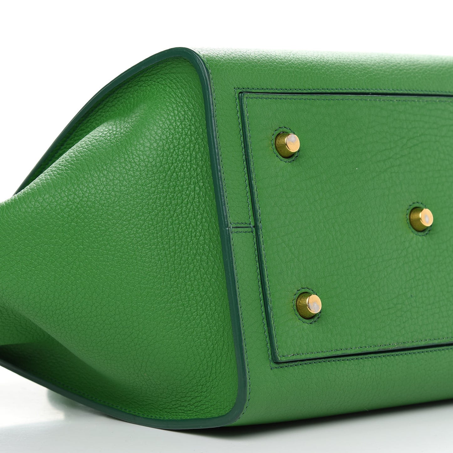 Crisped Calfskin Small Tie Knot Tote Grass Green