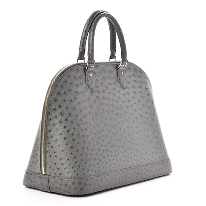 Louis Vuitton Ostrich Alma MM Gris 3 of 6
