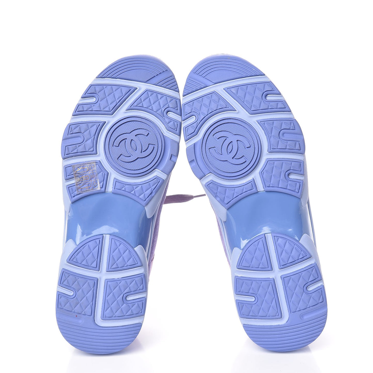 Nylon Calfskin Suede CC Womens Sneakers 37 Purple