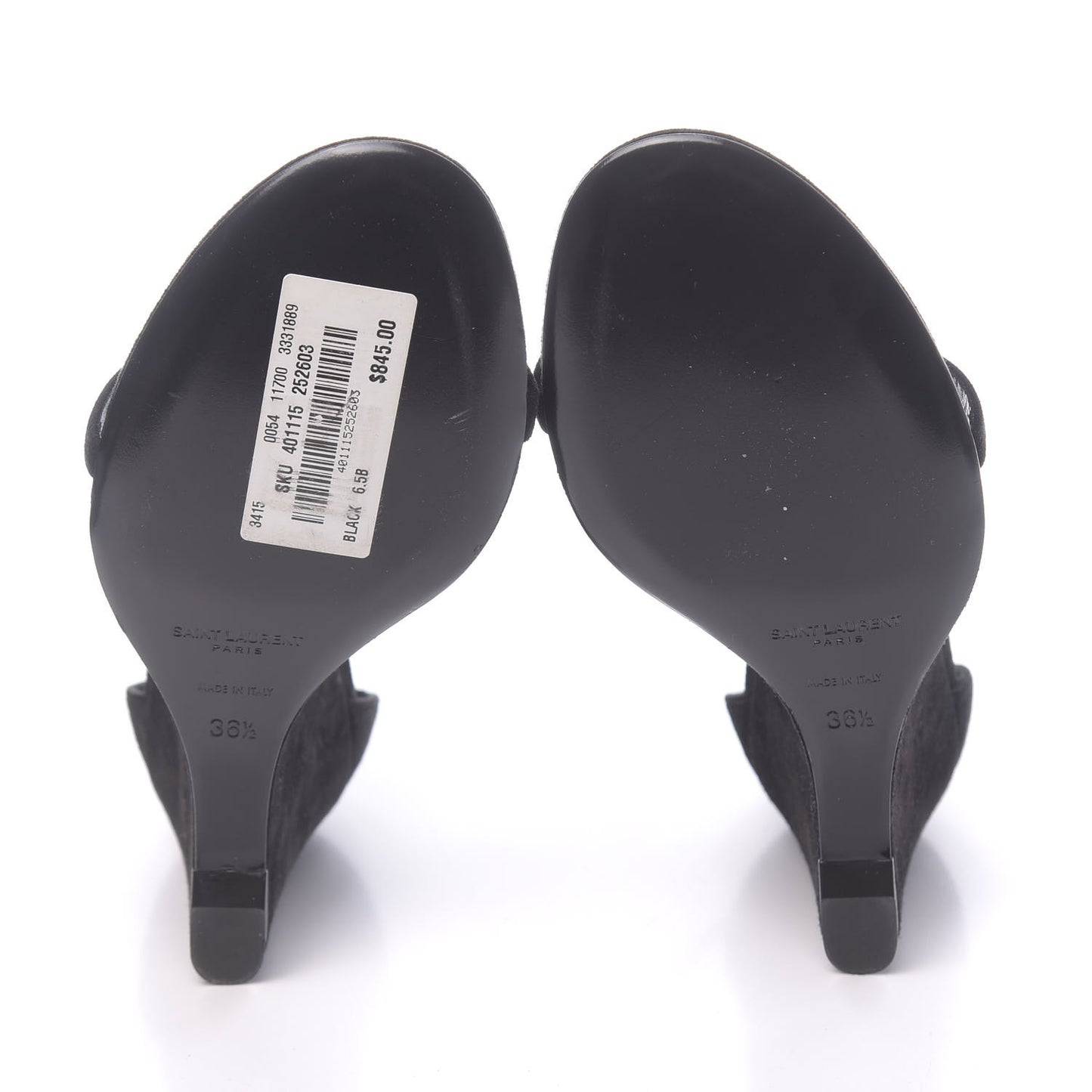 Suede Lila Wedge Sandals 36.5 Black
