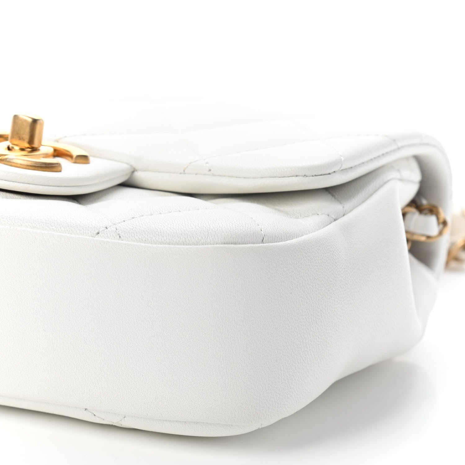 Chanel Lambskin Quilted Small In The Loop Handle Flap Bag White 9 of 9