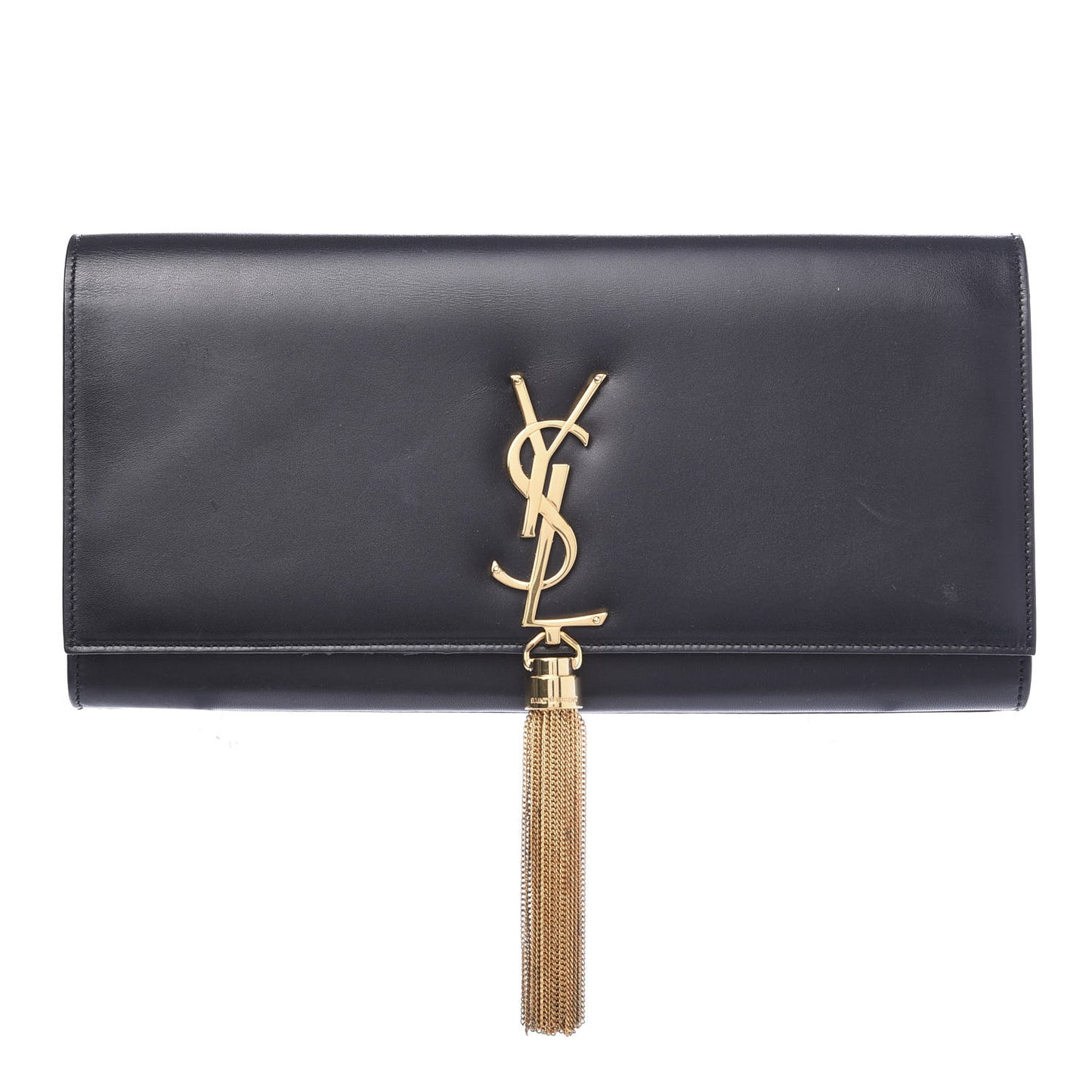 Calfskin Classic Monogram Tassel Clutch Black