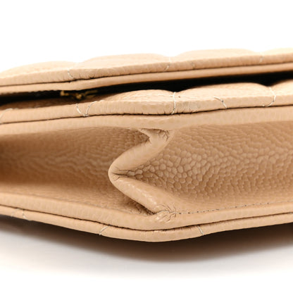 Chanel Caviar Quilted Wallet On Chain WOC Beige 11 of 15
