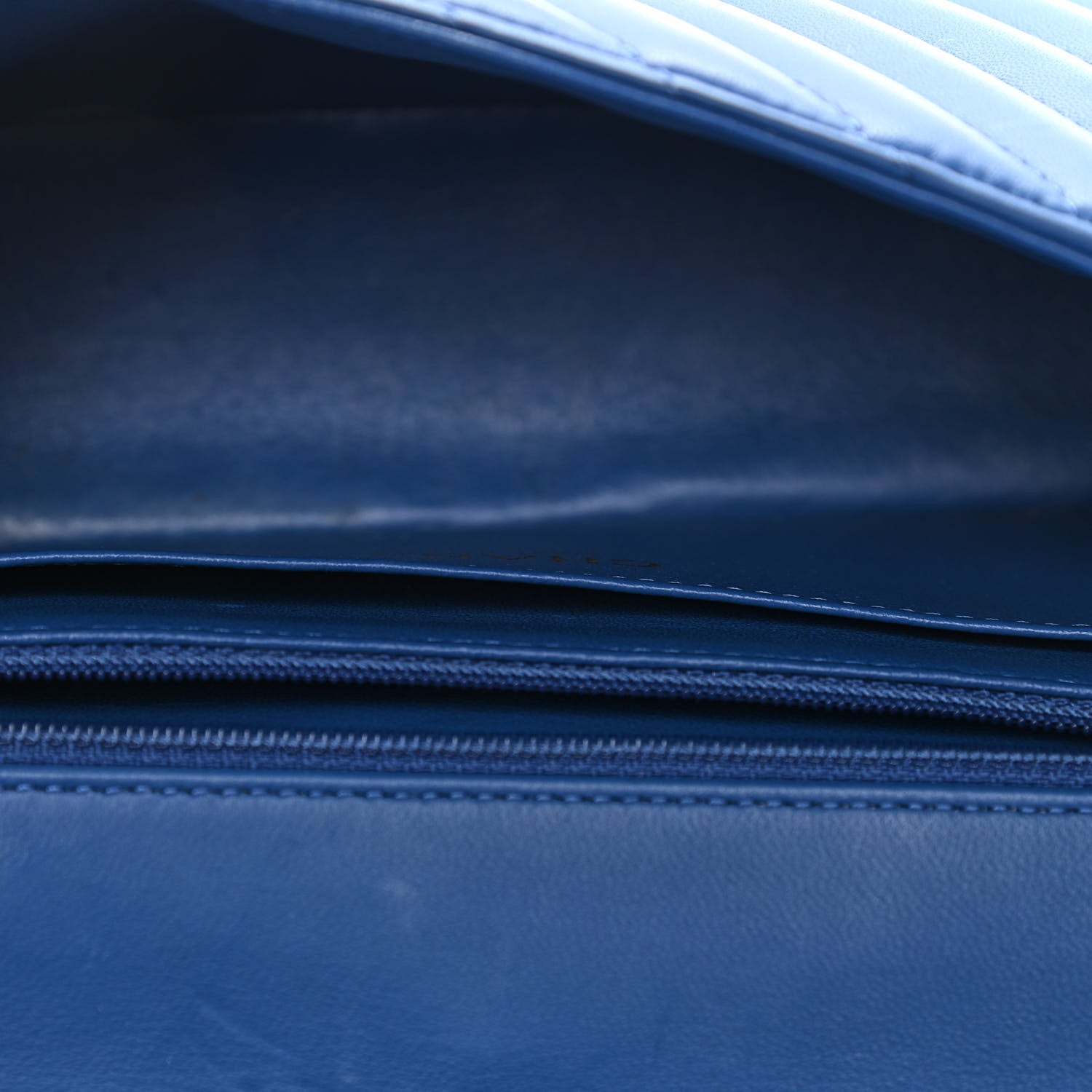 Chanel Lambskin Chevron Quilted Mini Rectangular Flap Blue 10 of 10