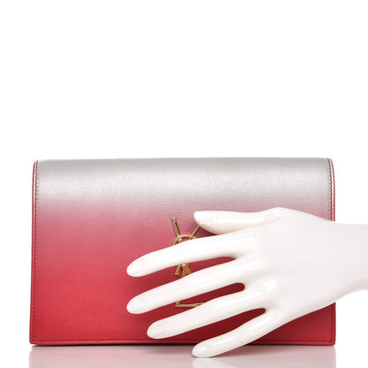 Saint Laurent Soft Calfskin Degrade Small Monogram Clutch Red Flame 2 of 8