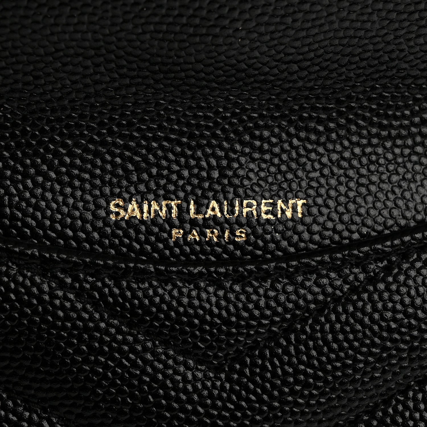 Saint Laurent Grain De Poudre Matelasse Chevron Monogram Compact Wallet Black 6 of 7