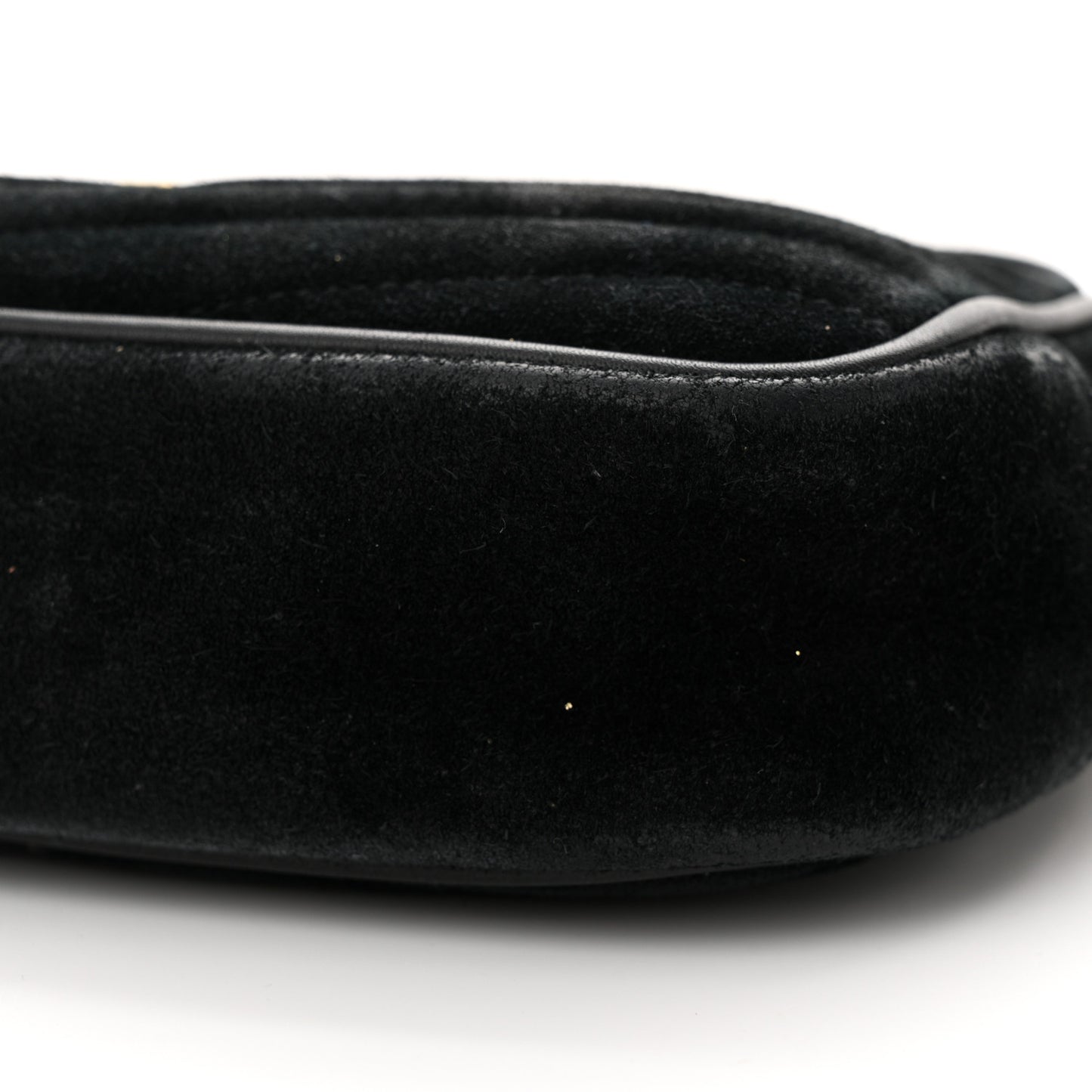 Suede Matelasse Monogram Mini Lou Camera Bag Black