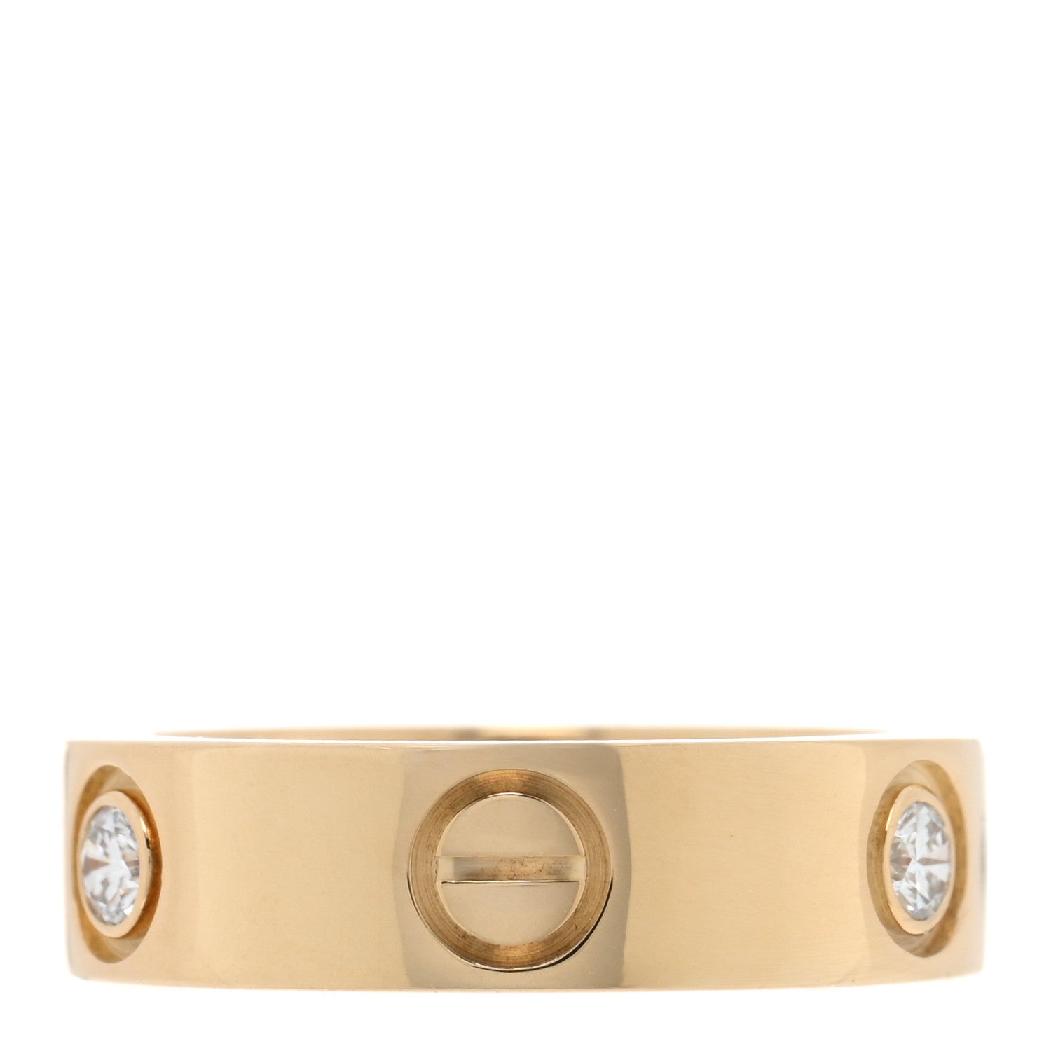 Cartier 18K Yellow Gold 3 Diamond 5.5mm LOVE Ring 51 5.75 3 of 4