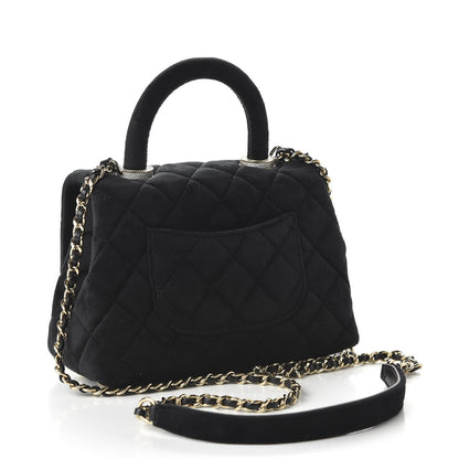 Chanel Velvet Crystal Quilted Extra Mini Coco Handle Flap Black 3 of 12