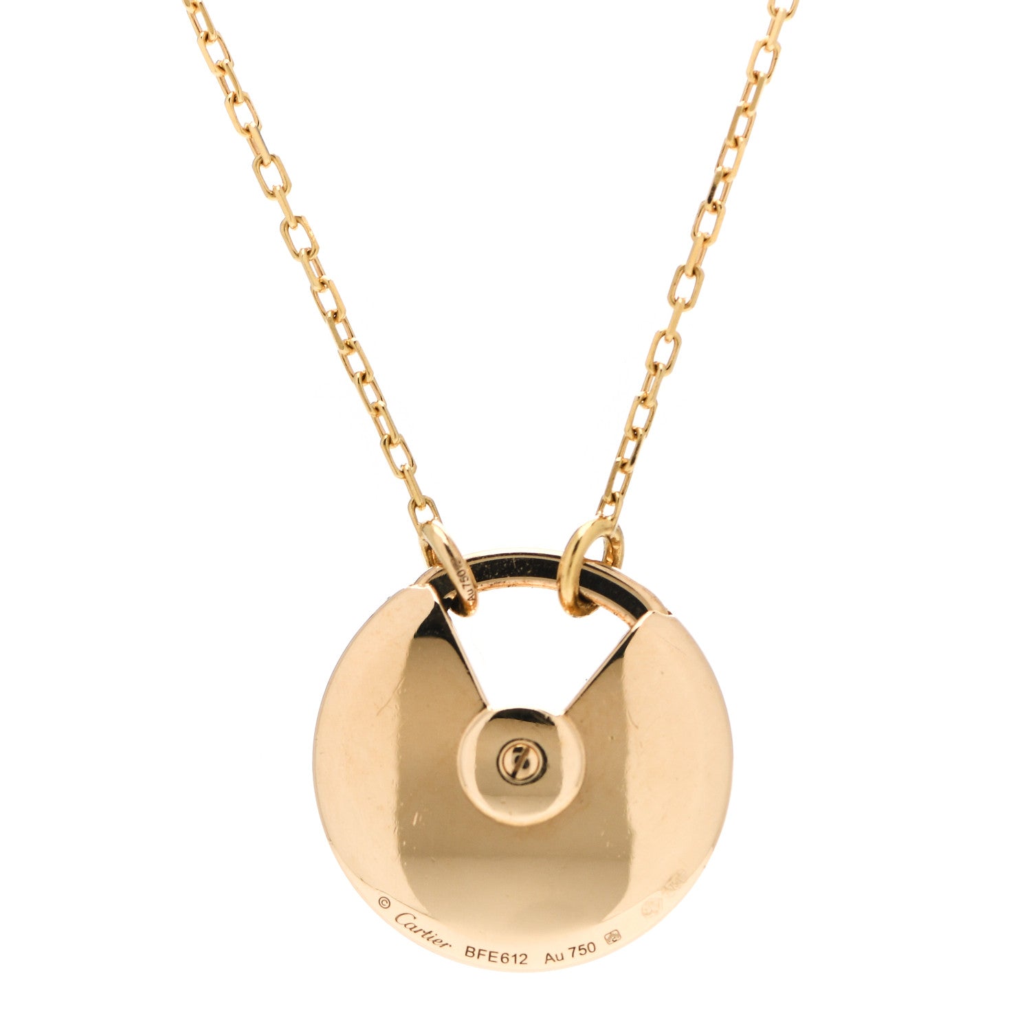 Cartier 18K Yellow Gold Diamond Lapis Lazuli SM Amulette de Cartier Pendant Necklace 4 of 5