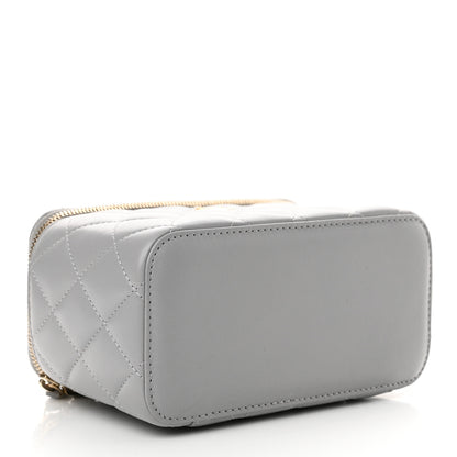 Chanel Lambskin Quilted Small Pearl Crush Vanity Case With Chain Grey 4 of 11