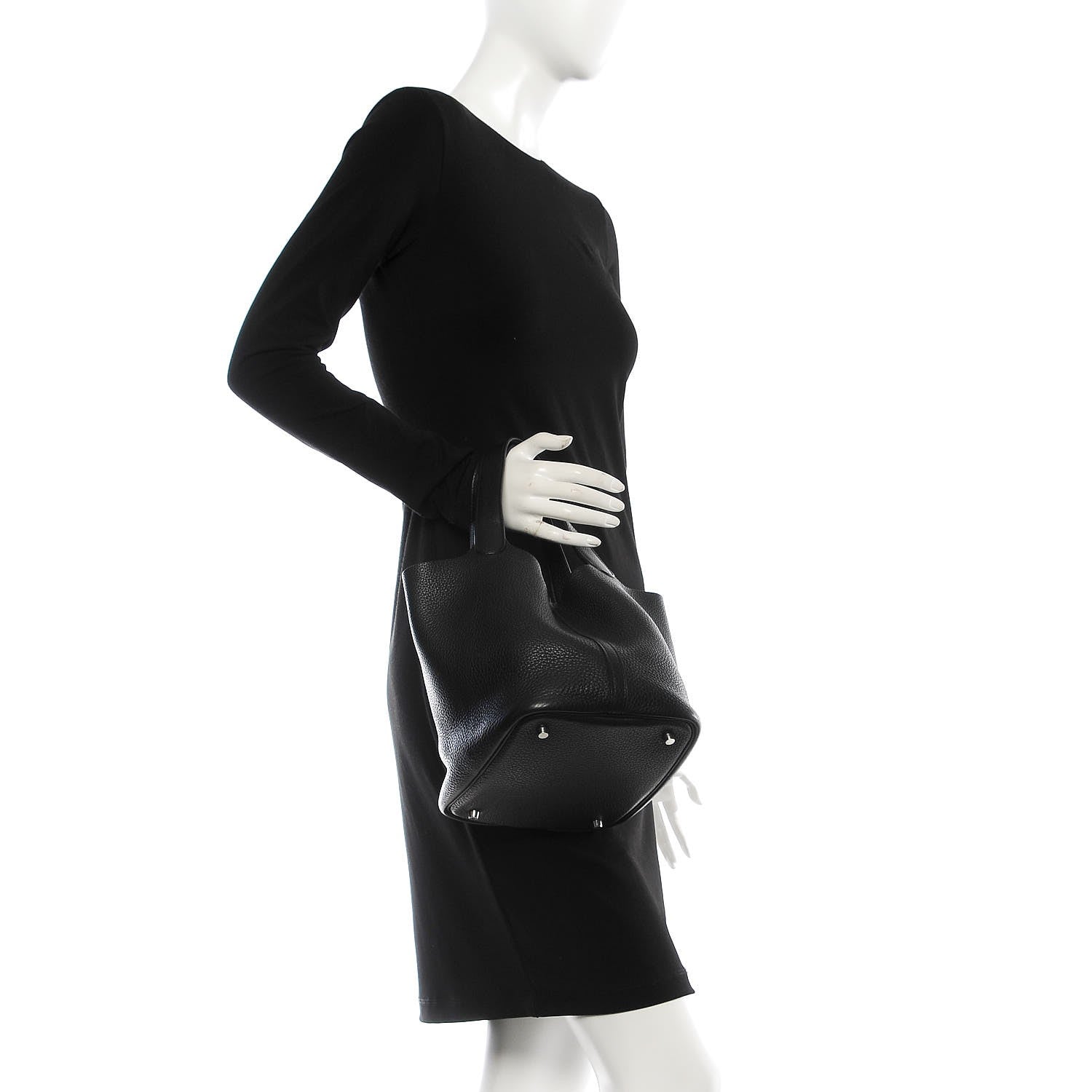 Hermes Taurillon Clemence Picotin 22 MM Black 2 of 7