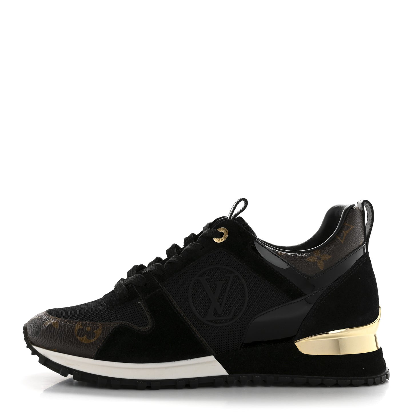 Suede Monogram Run Away Sneakers 38 Black