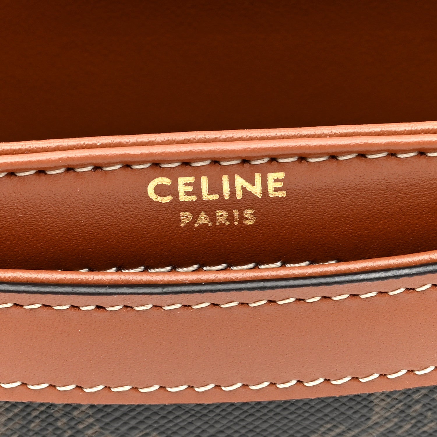 Celine Canvas Calfskin Triomphe Mini Besace Clea Tan 6 of 9