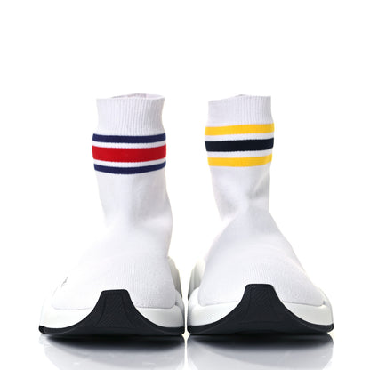 Balenciaga Technical 3D Recycled Knit Striped Womens Speed 2.0 Sneakers 36 White Multicolor 2 of 8