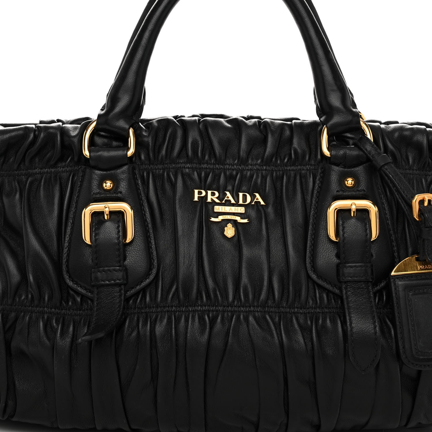 Prada Nappa Gaufre Shopping Satchel Black 7 of 10