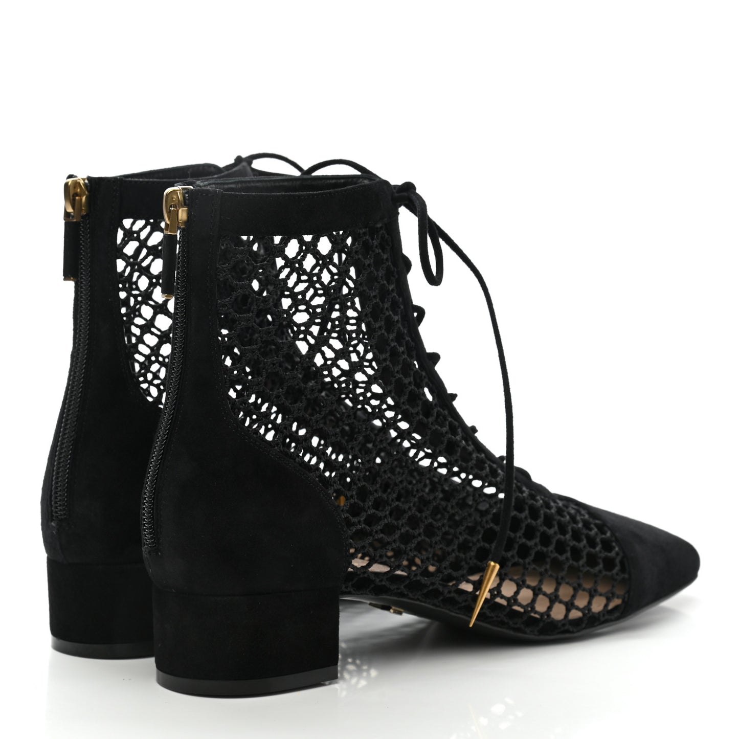 Suede Resille Naughtily-D 30mm Ankle Boots 40 Black