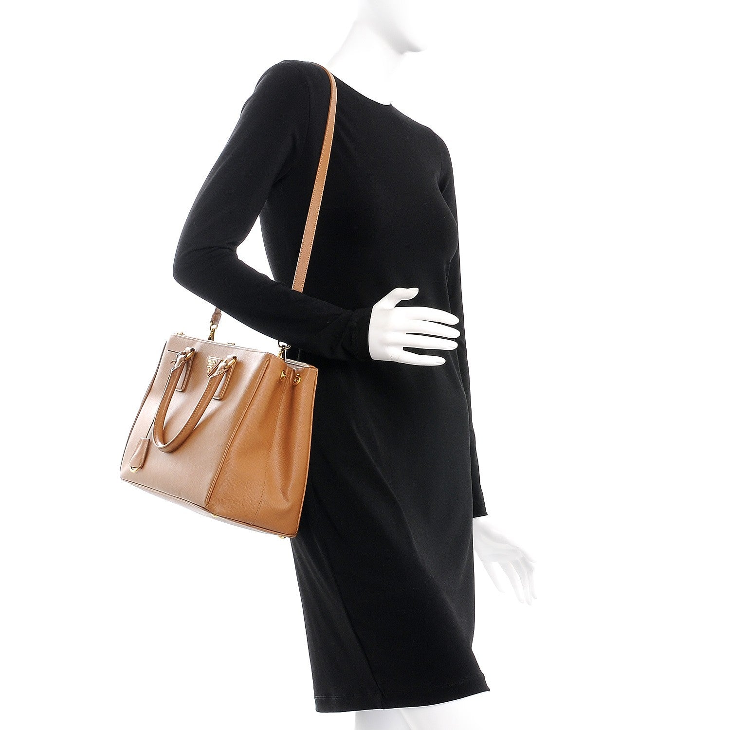 Prada Saffiano Medium Galleria Double Zip Tote Caramel 3 of 22