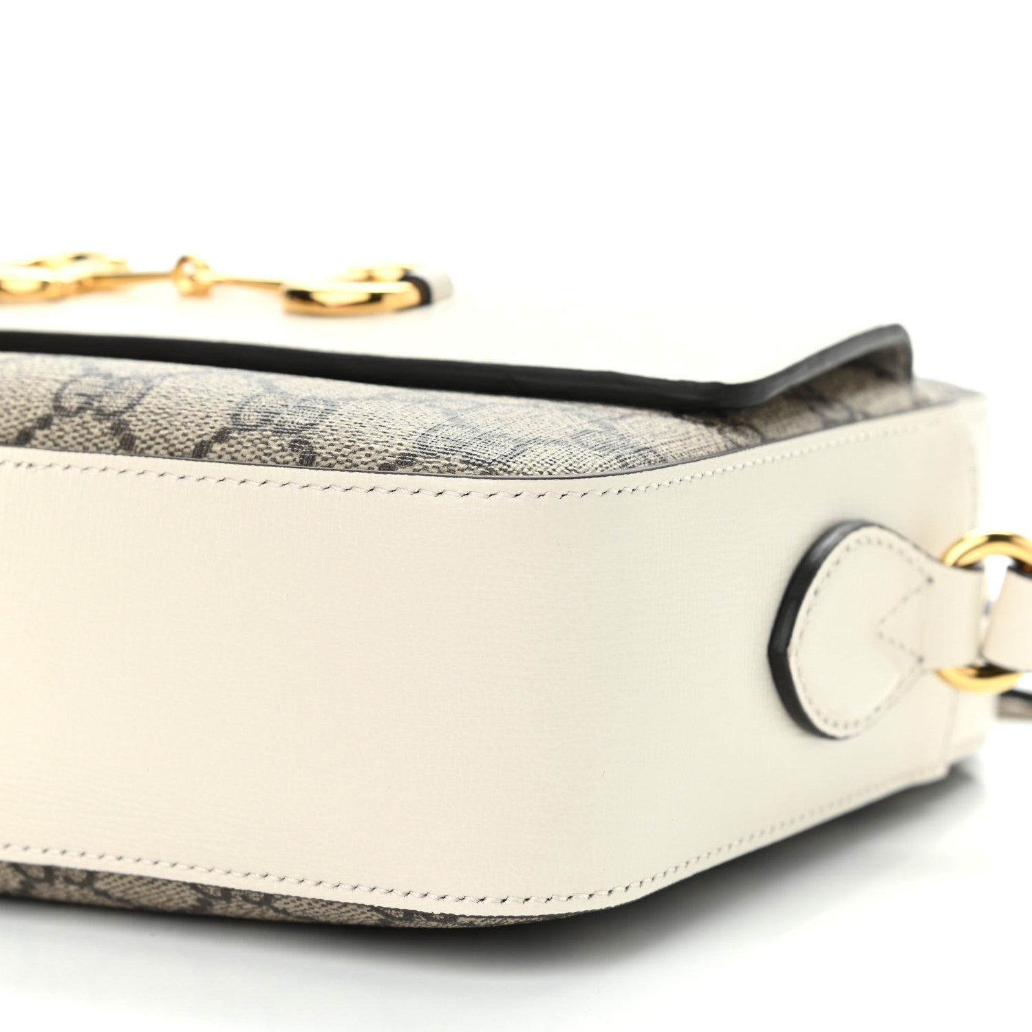 Gucci GG Supreme Monogram Small Horsebit 1955 Shoulder Bag Beige Mystic White 10 of 10