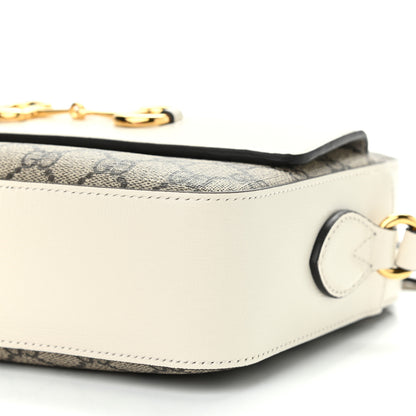 Gucci GG Supreme Monogram Small Horsebit 1955 Shoulder Bag Beige Mystic White 10 of 10