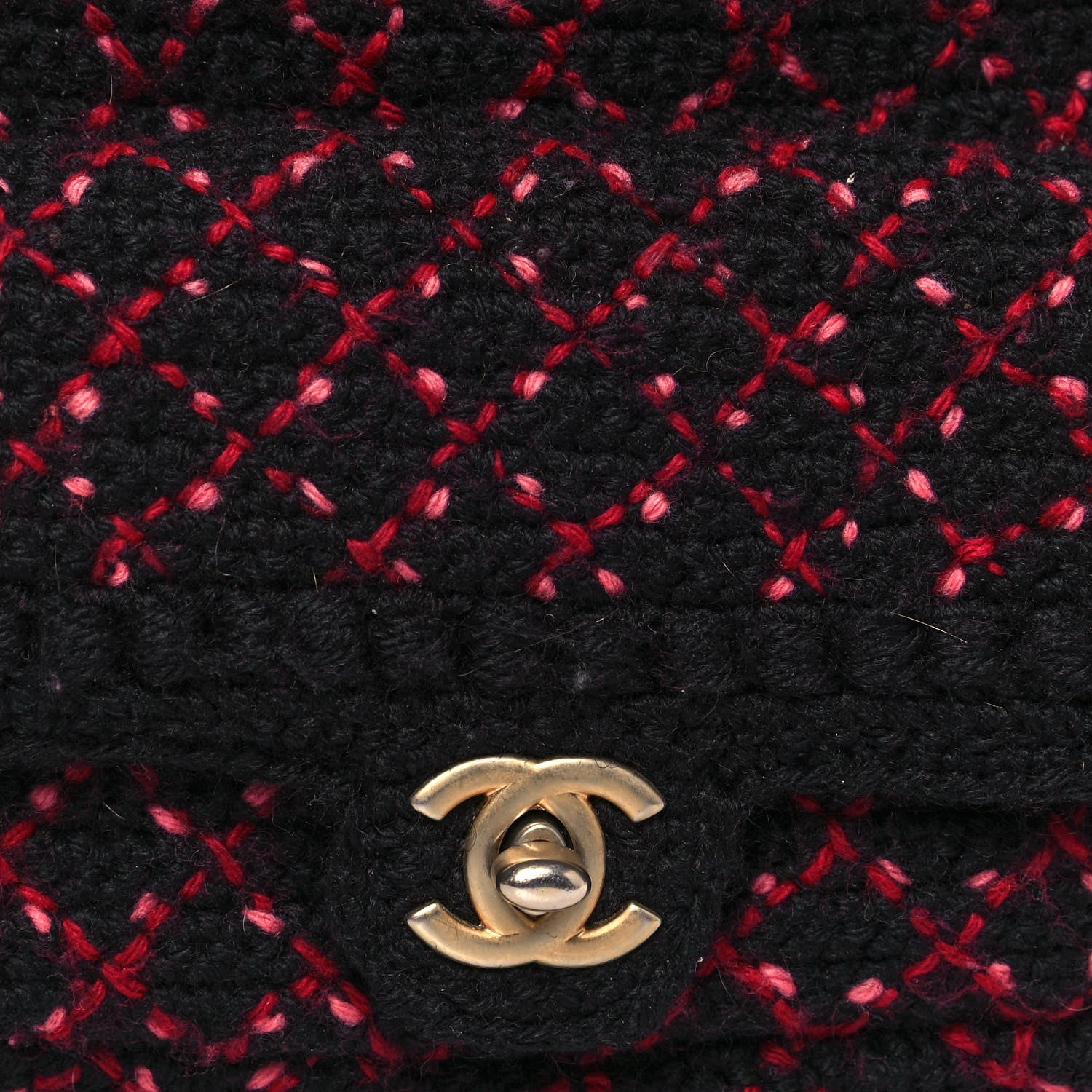 Chanel Knit Quilted Backpack Black Burgundy 7 of 18