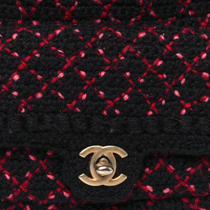 Chanel Knit Quilted Backpack Black Burgundy 7 of 18