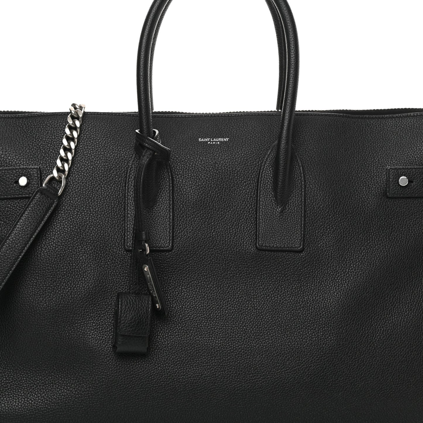 Grained Calfskin Medium Souple Sac De Jour Duffle Black