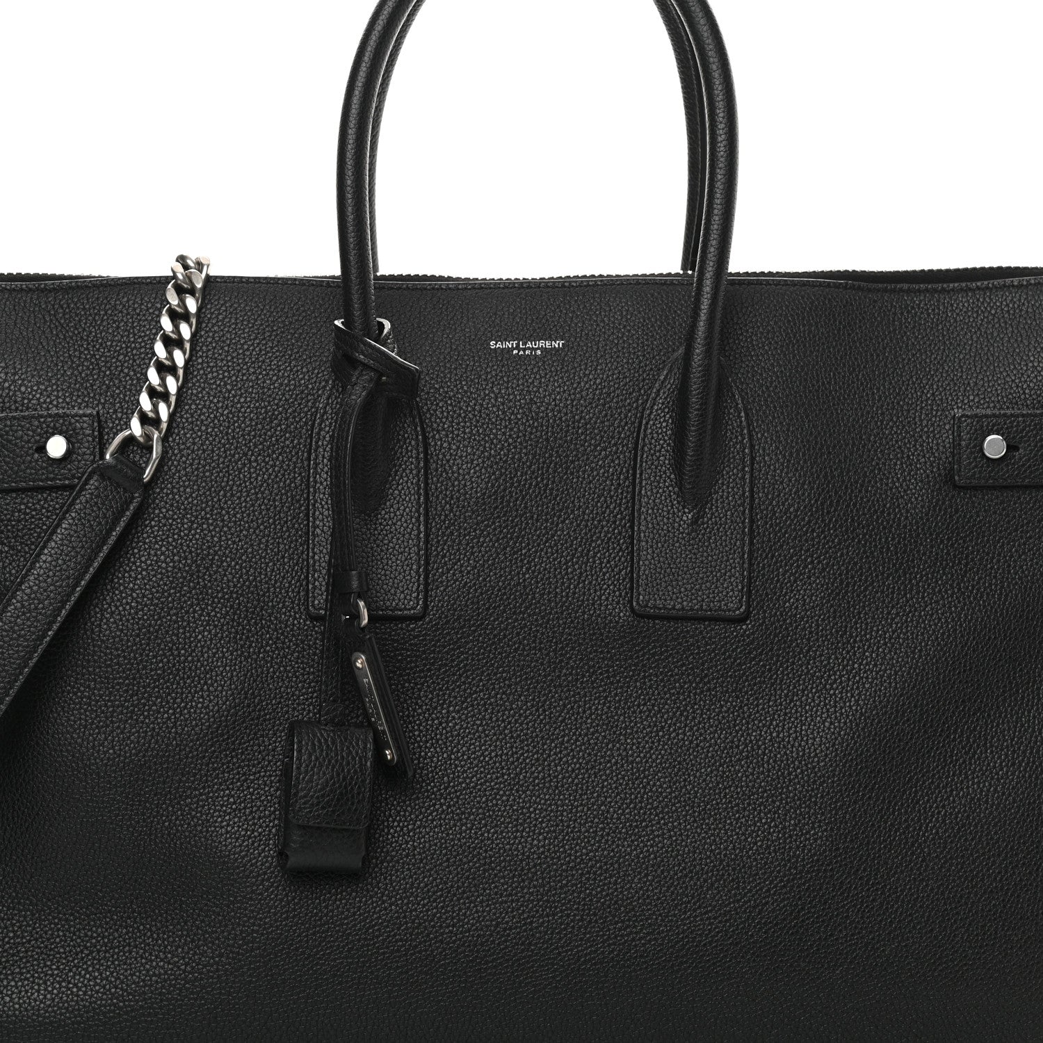 Saint Laurent Grained Calfskin Medium Souple Sac De Jour Duffle Black 8 of 12