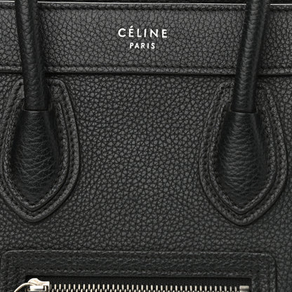 Celine Drummed Calfskin Nano Luggage Black 7 of 12