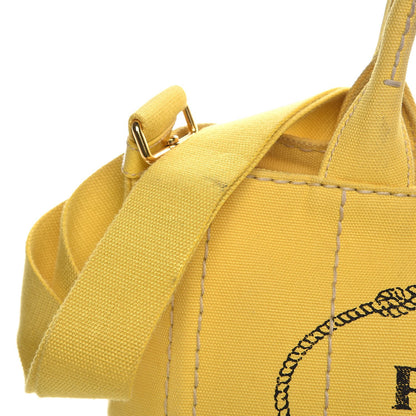 Prada Canvas Canapa Small Logo Tote Yellow 17 of 17