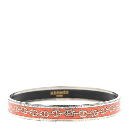 Hermes Enamel Printed Narrow Chaine d'Ancre Bracelet 65 1 of 5