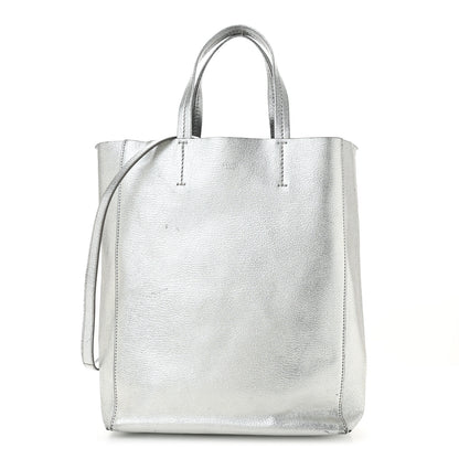 Celine Metallic Grained Calfskin Small Vertical Cabas Silver 1 of 11