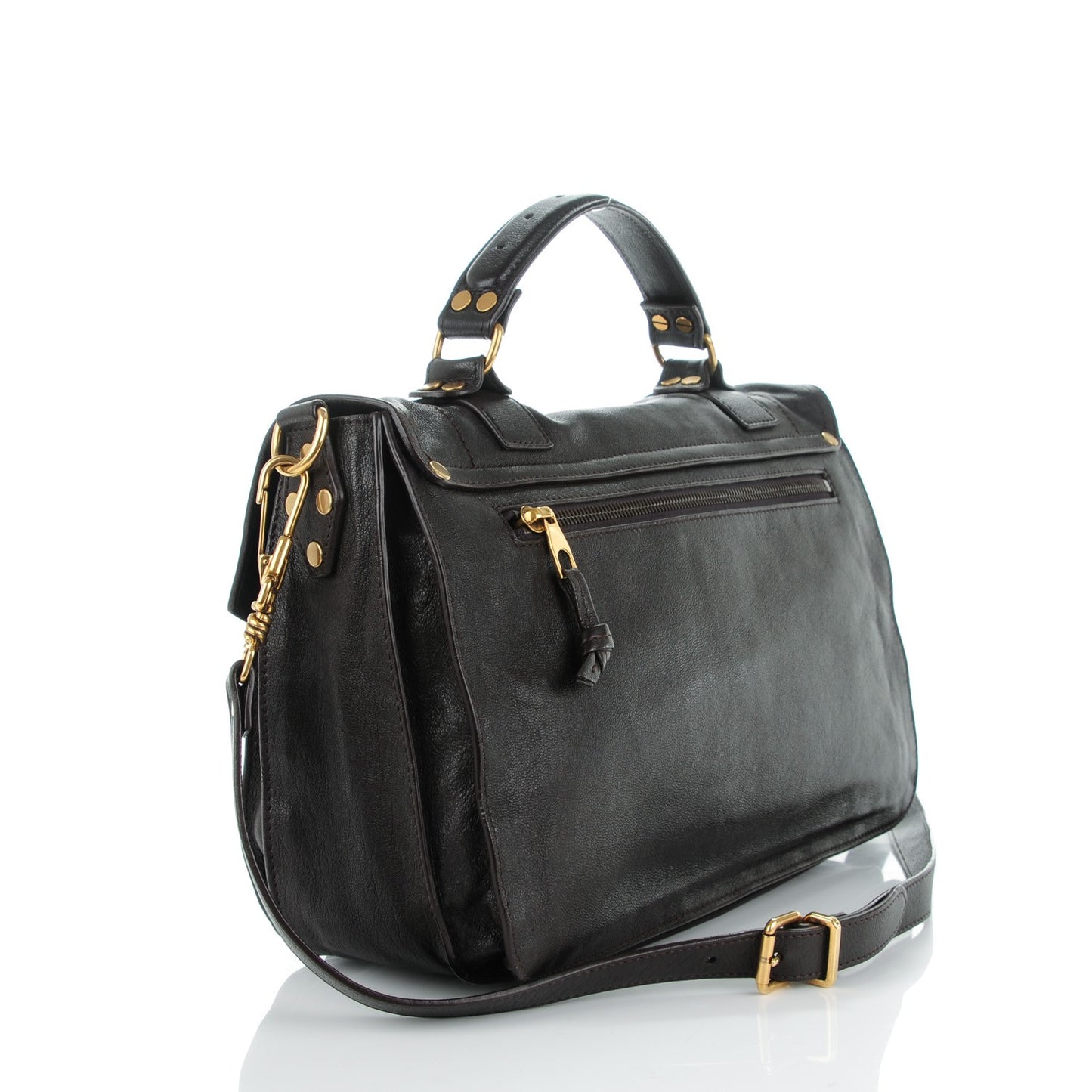 Lambskin Medium PS1 Satchel Dark Chocolate