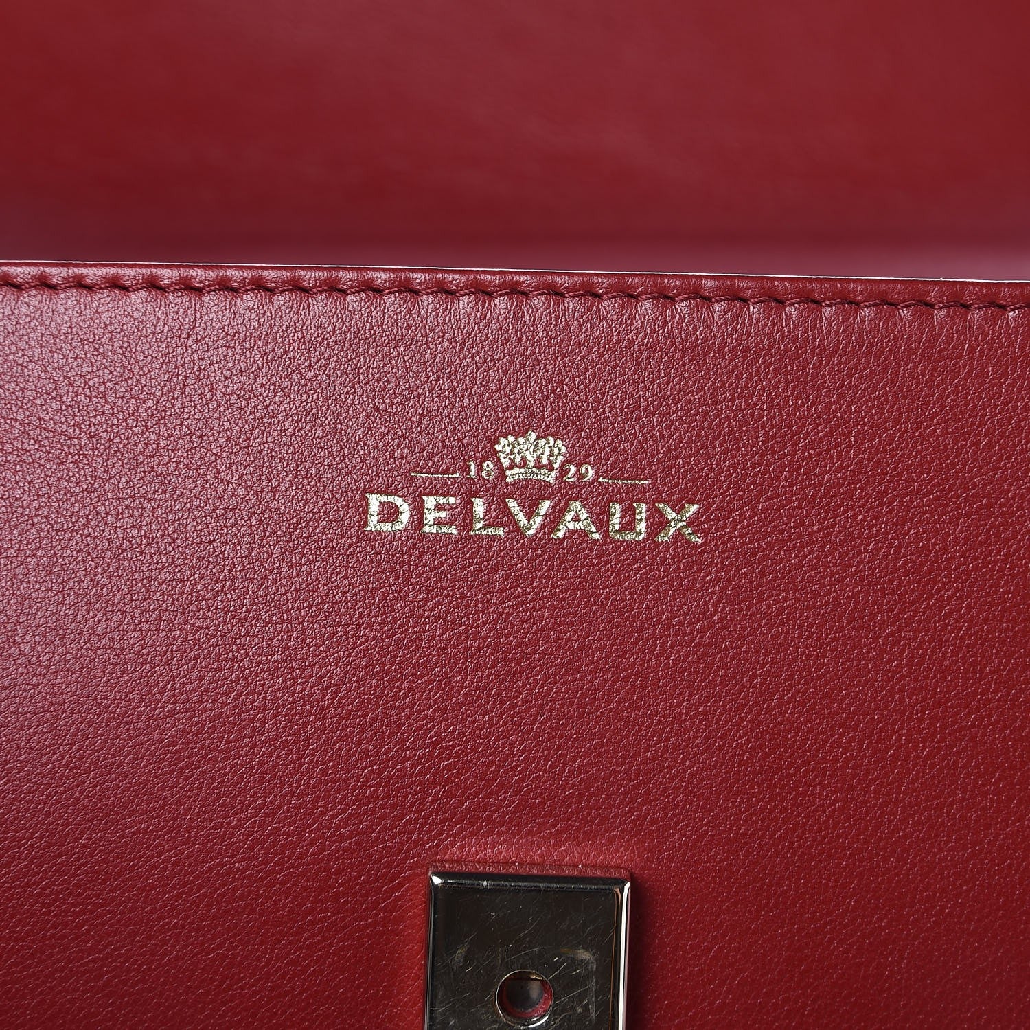Delvaux Calfskin GM Tempete Satchel Red 7 of 10