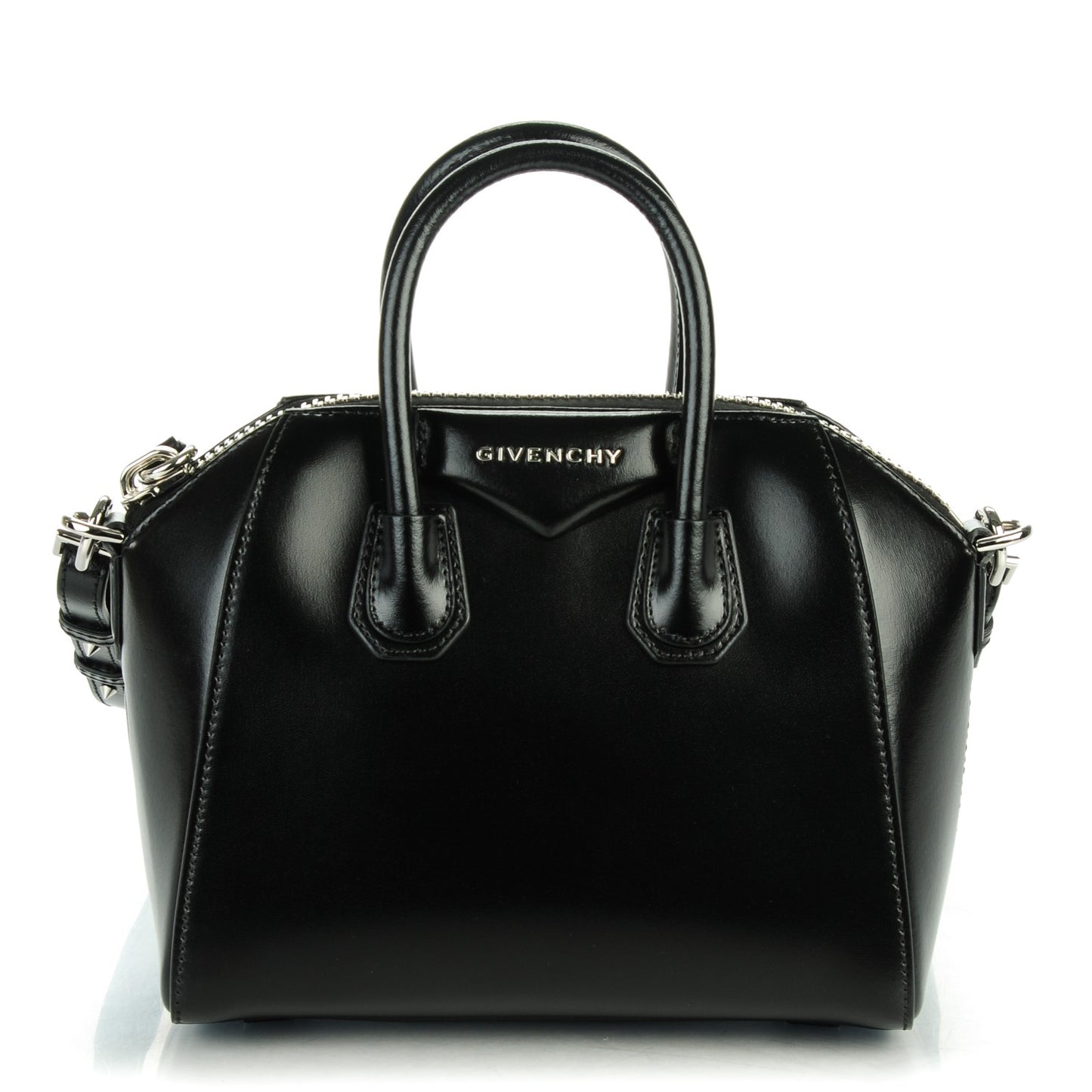 Shiny Lord Calfskin Mini Antigona Black