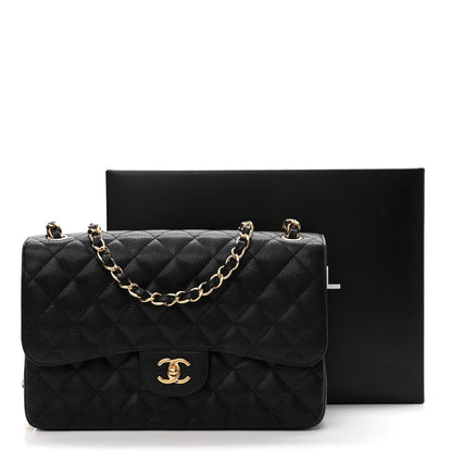 Chanel Caviar Quilted Jumbo Double Flap Black 11 of 11