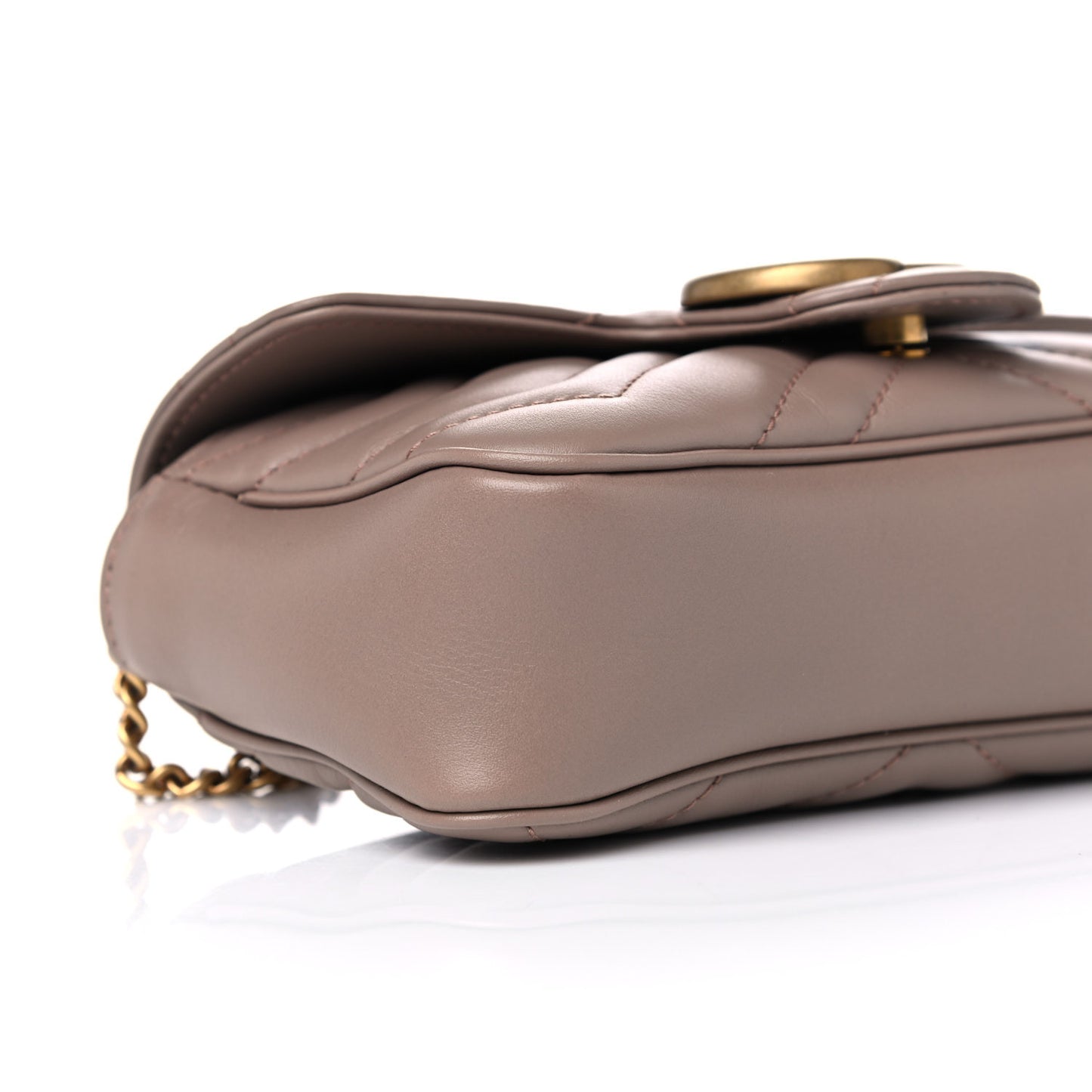 Calfskin Matelasse Super Mini GG Marmont Shoulder Bag Porcelain Rose