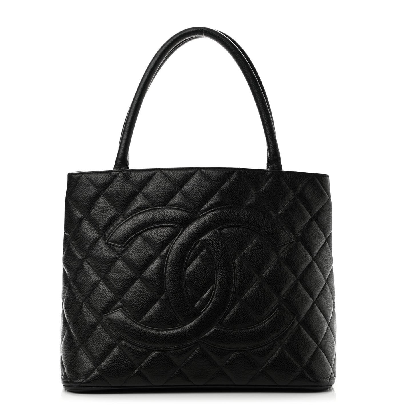 Caviar Quilted Medallion Tote Black
