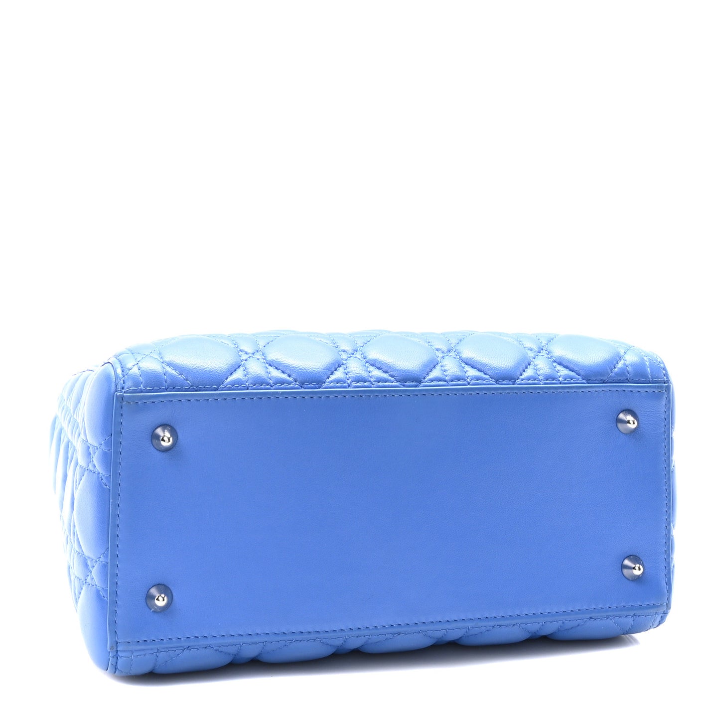 Lambskin Cannage Medium Lady Dior Blue Persan