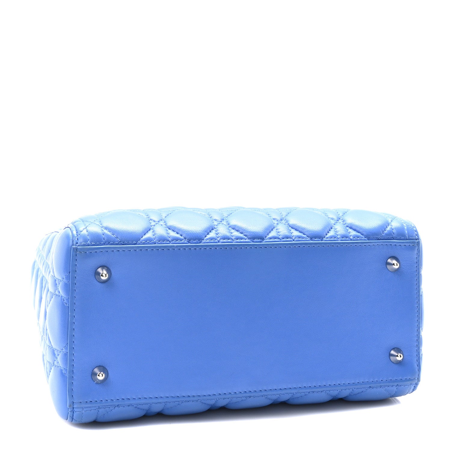 Christian Dior Lambskin Cannage Medium Lady Dior Blue Persan 4 of 10