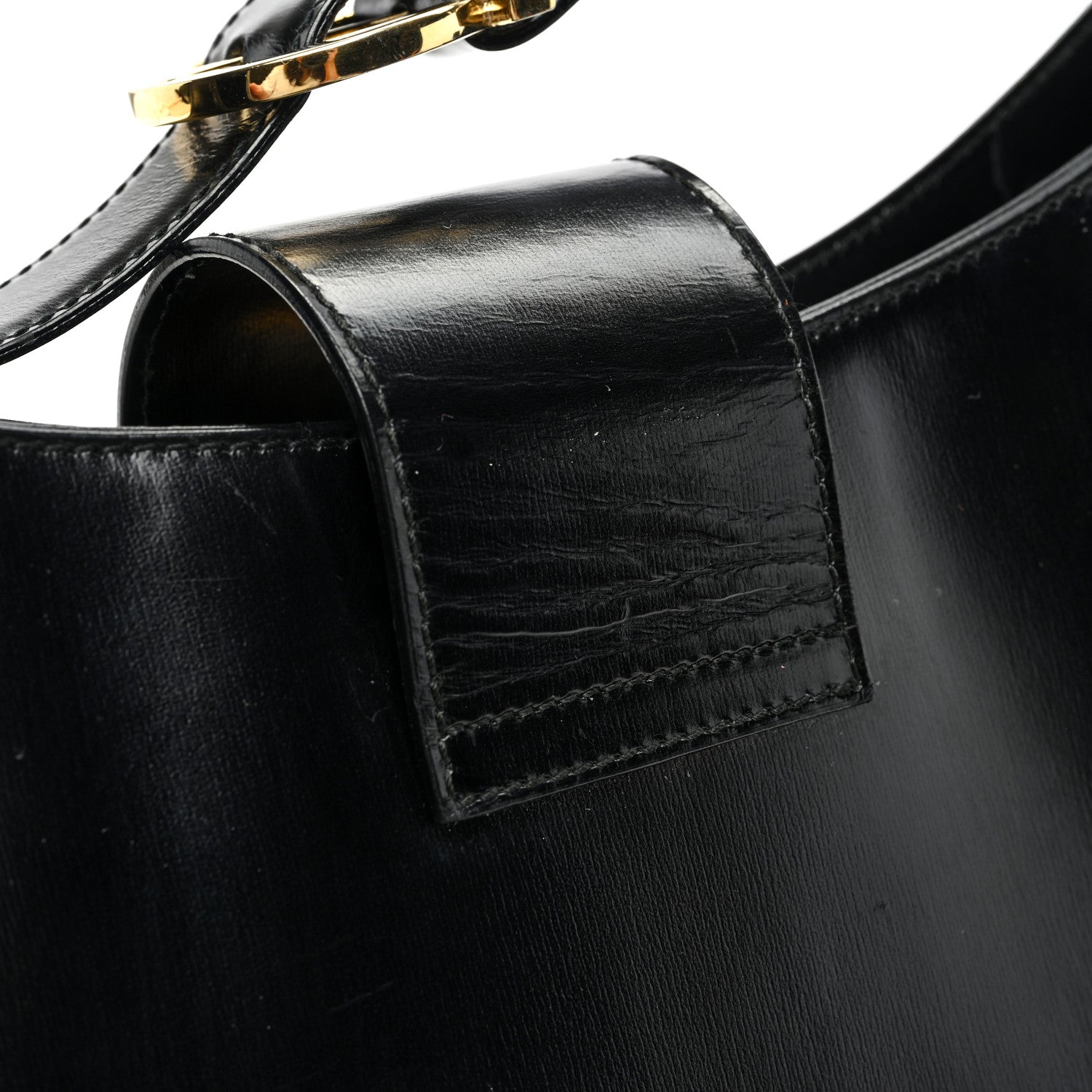 Salvatore Ferragamo Patent Calfskin Gancini Hobo Black 10 of 11
