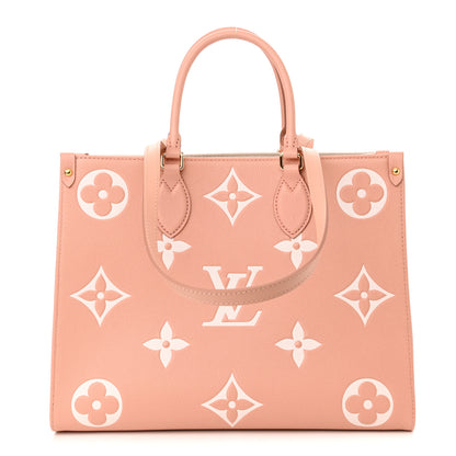 Louis Vuitton Empreinte Monogram Giant Onthego MM Rose Trianon Creme 1 of 9