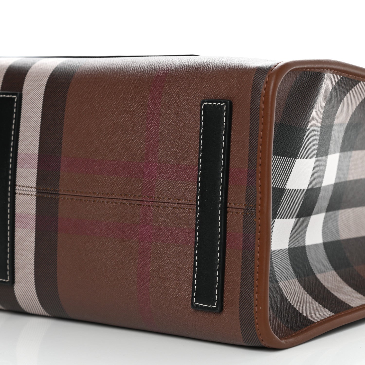 Burberry E-Canvas Check Calfskin Medium Freya Tote Dark Birch Brown 9 of 9