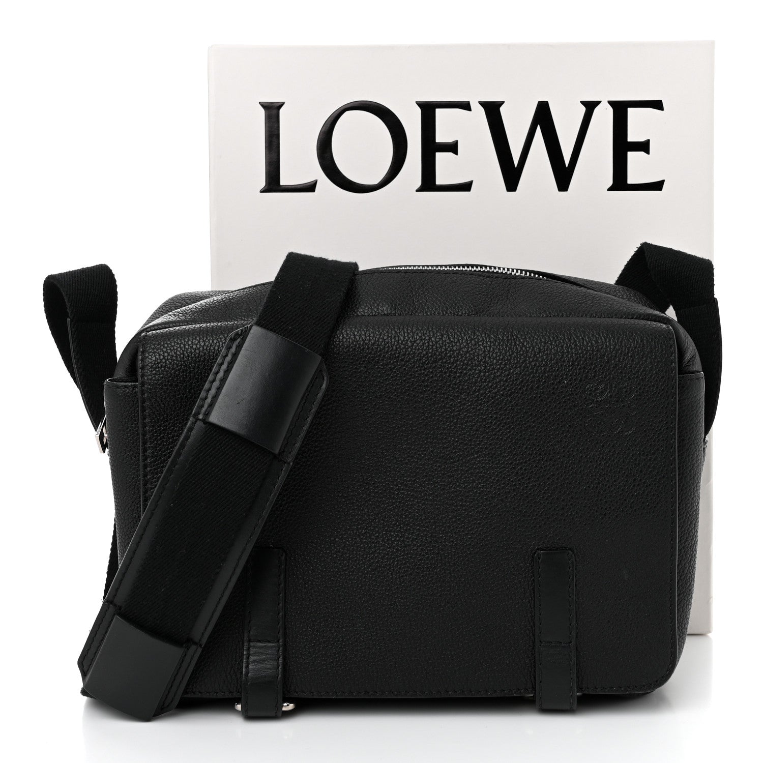 Loewe Soft Grained Calfskin Military Messenger Bag Black 11 of 11