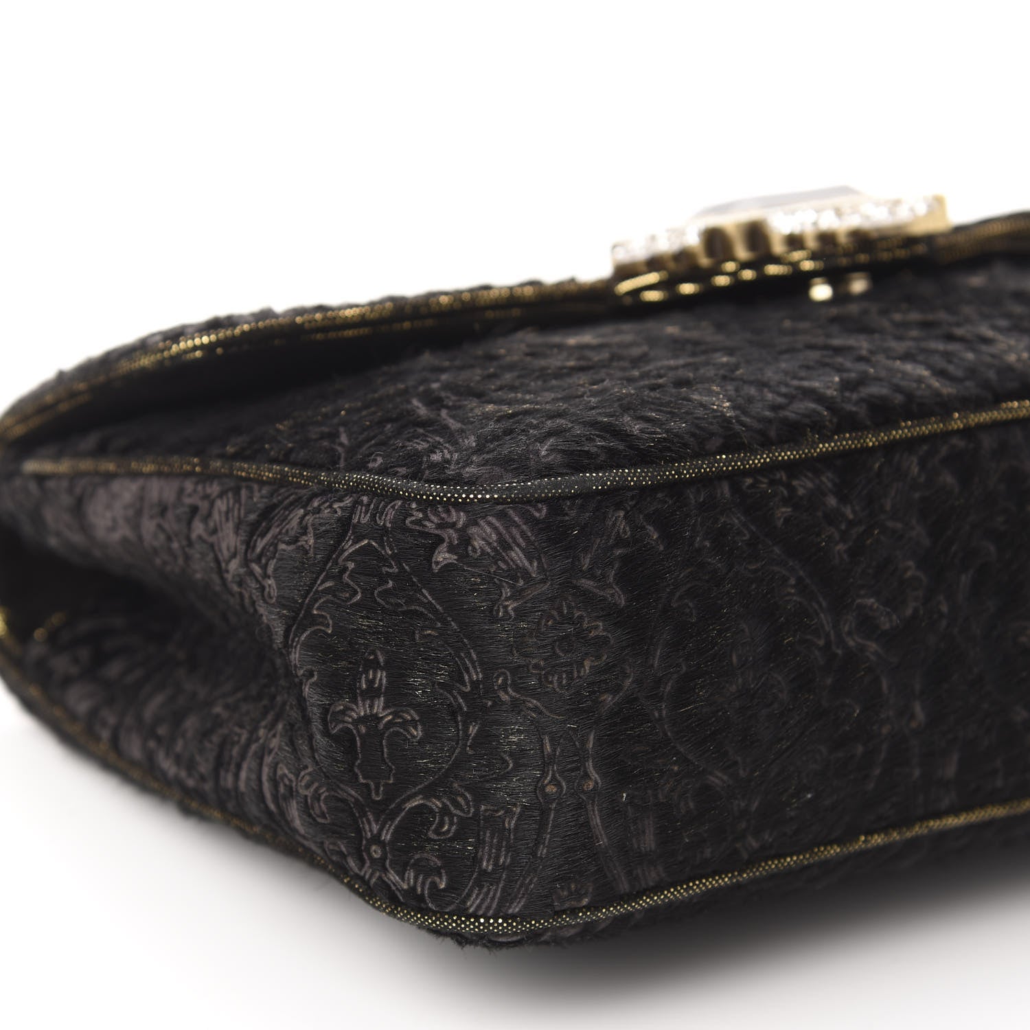 Judith Leiber Calf Hair Embroidered Shoulder Bag Black 6 of 10